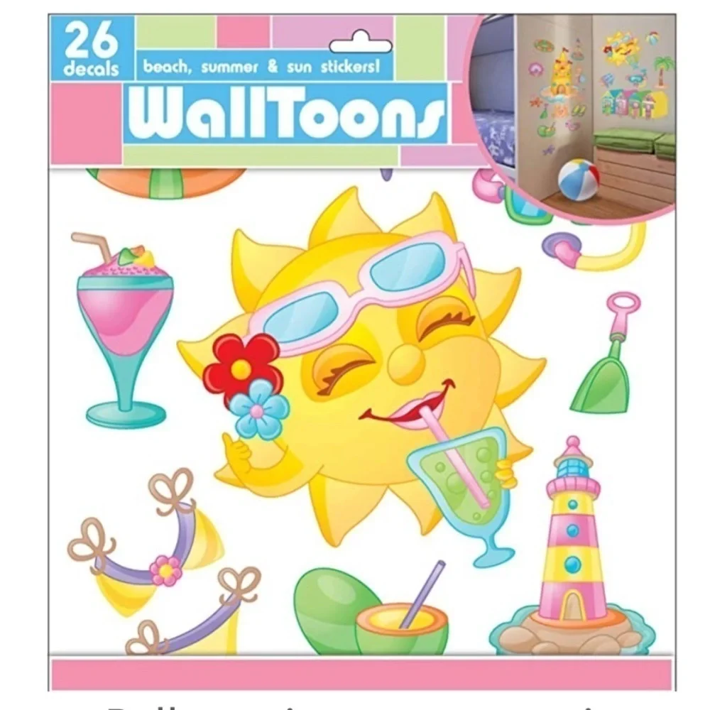 Walltoons Vinyl Beach Wall Decals 26 Stickers